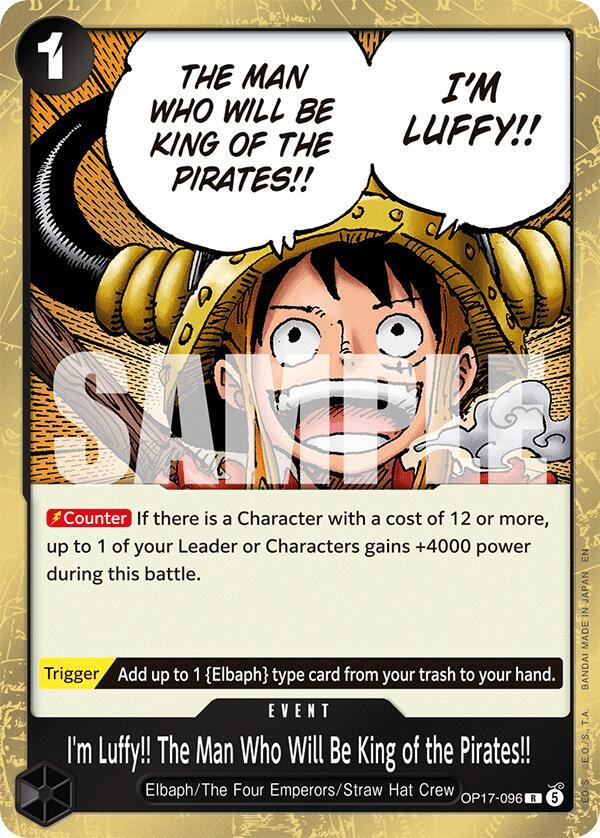 The World's Strongest Warriors - OP17-096 - I'm Luffy!! The Man Who Will Be King of the Pirates!! - R - Foil