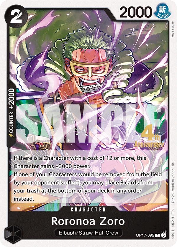 The World's Strongest Warriors Release Event Cards - OP17-095 - Roronoa Zoro (095) - C