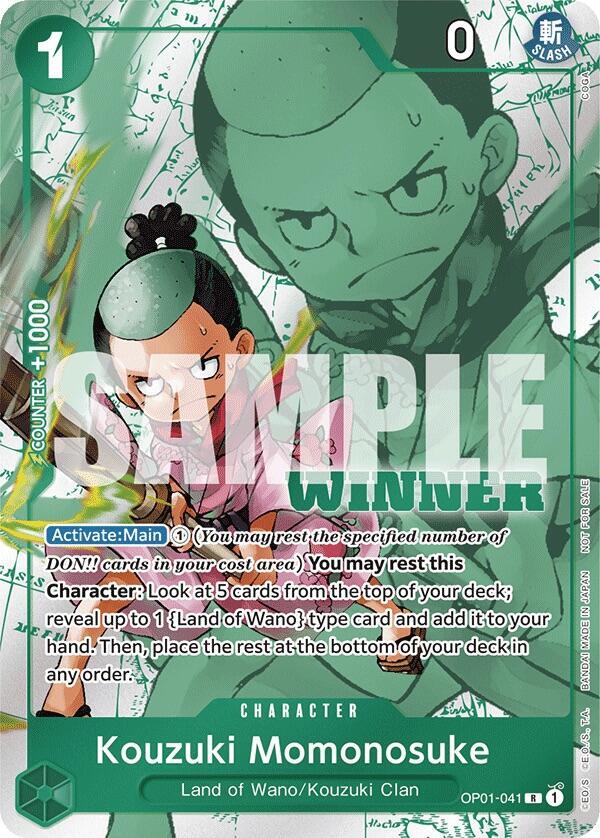 One Piece Promotion Cards - OP01-041 - Kouzuki Momonosuke (Winner Pack Vol. 7) - R