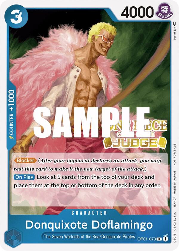 One Piece Promotion Cards - OP01-073 - Donquixote Doflamingo (Judge) - PR