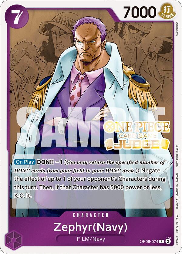One Piece Promotion Cards - OP06-074 - Zephyr (Navy) (Judge Pack Vol. 4) - R