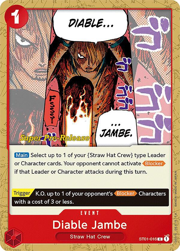 Super Pre-Release Starter Deck 1: Straw Hat Crew - ST01-016 - Diable Jambe - C
