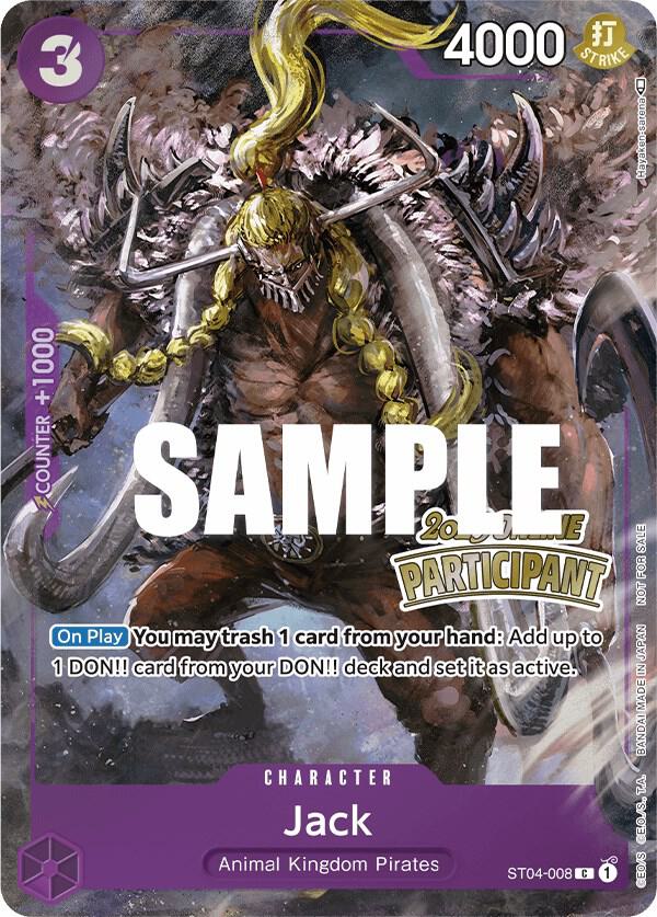One Piece Promotion Cards - ST04-008 - Jack (Online Regional 2023) [Participant] - PR
