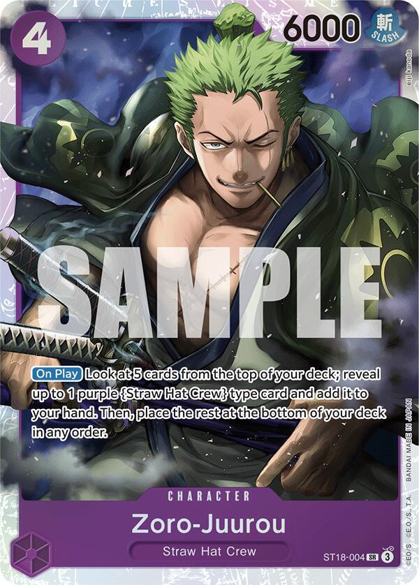 Starter Deck 18: PURPLE Monkey.D.Luffy - ST18-004 - Zoro-Juurou (ST18-004) - SR - Foil
