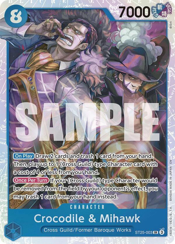 Starter Deck 25: BLUE Buggy - ST25-003 - Crocodile & Mihawk - SR - Foil