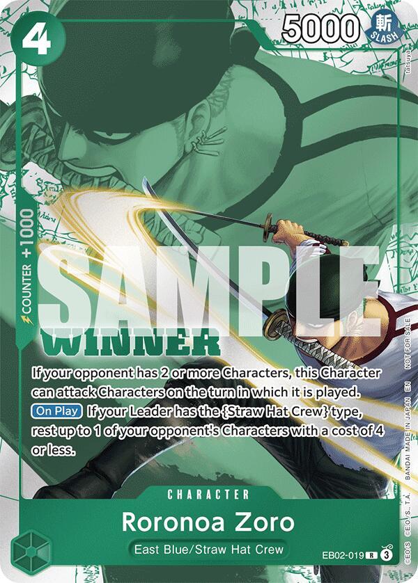 One Piece Promotion Cards - EB02-019 - Roronoa Zoro (Winner Pack 2025 Vol. 3) - R