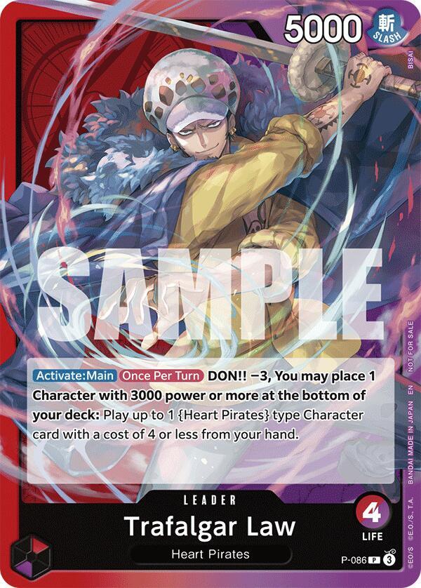 One Piece Promotion Cards - P-086 - Trafalgar Law (OP10 Release Event) - PR