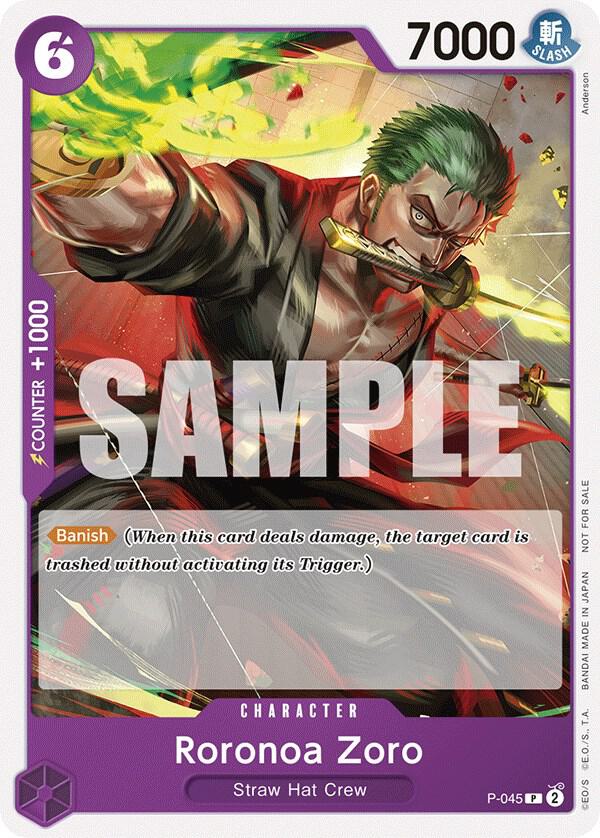 One Piece Promotion Cards - P-045 - Roronoa Zoro (OP-06 Pre-Release Tournament) [Participant] - PR