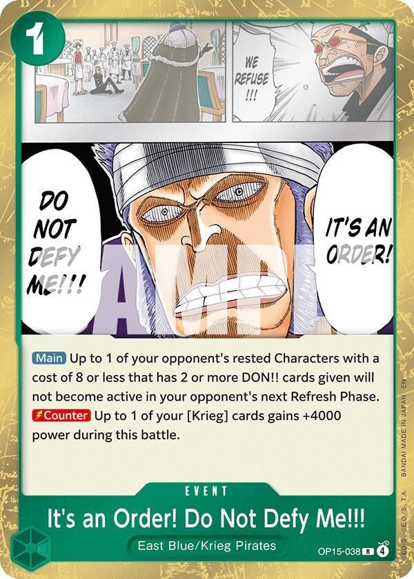 Adventure on Kami's Island - OP15-038 - It's an Order! Do Not Defy Me!!! - R - Foil