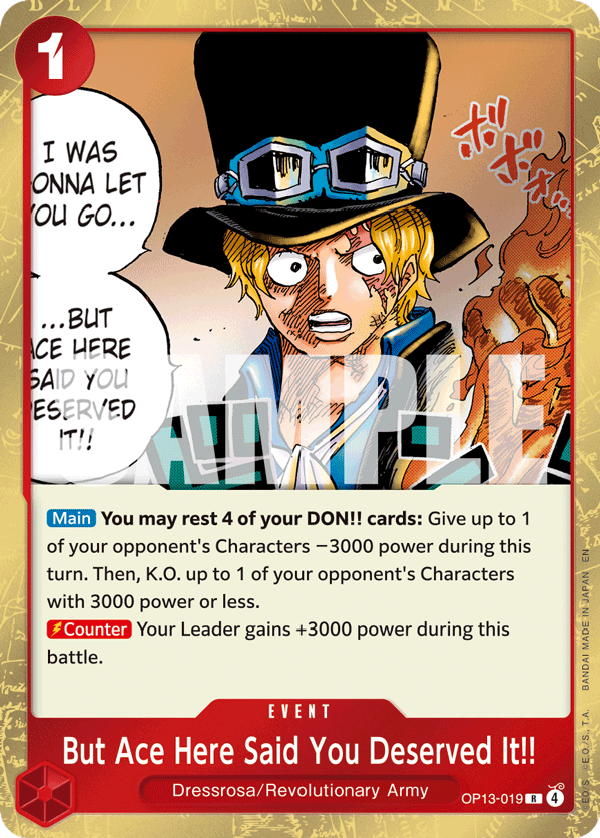 Carrying On His Will - OP13-019 - But Ace Here Said You Deserved It!! - R - Foil