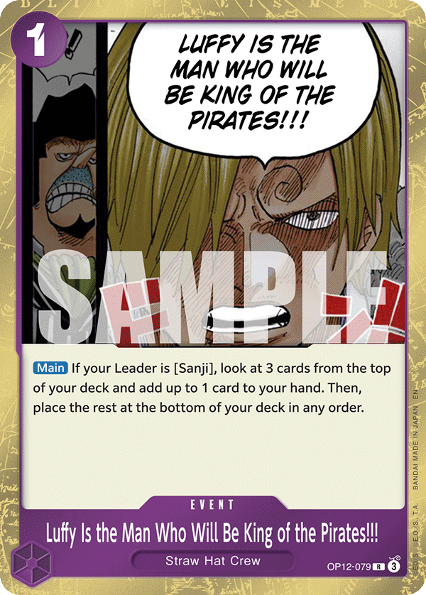 Legacy of the Master - OP12-079 - Luffy Is the Man Who Will Be King of the Pirates!!! - R - Foil
