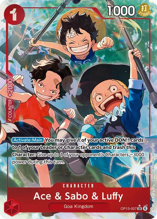 Carrying On His Will - OP13-007 - Ace & Sabo & Luffy - SR - Alt Art