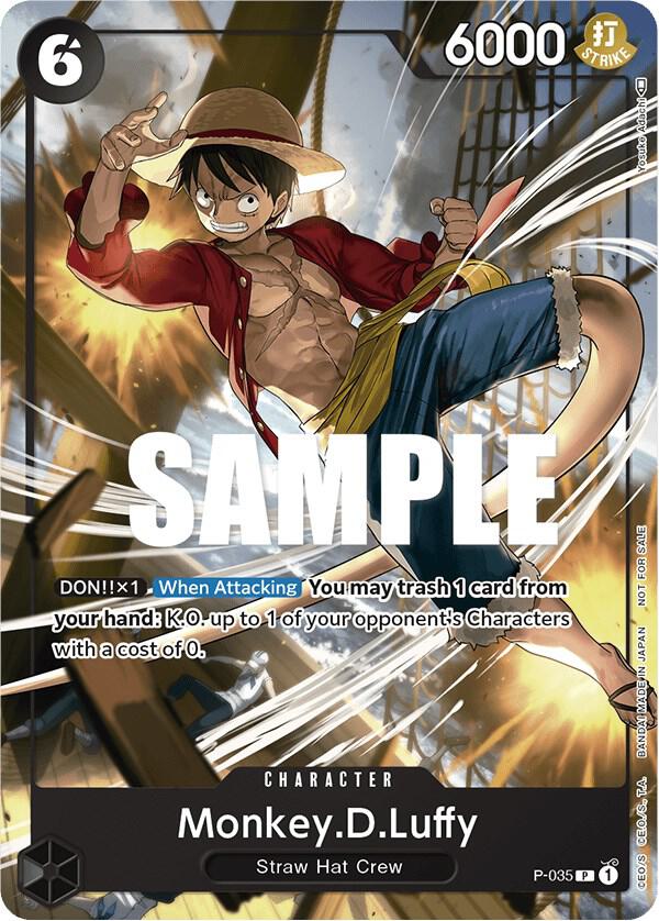 One Piece Promotion Cards - P-035 - Monkey.D.Luffy - PR - Pirates Party Vol. 3