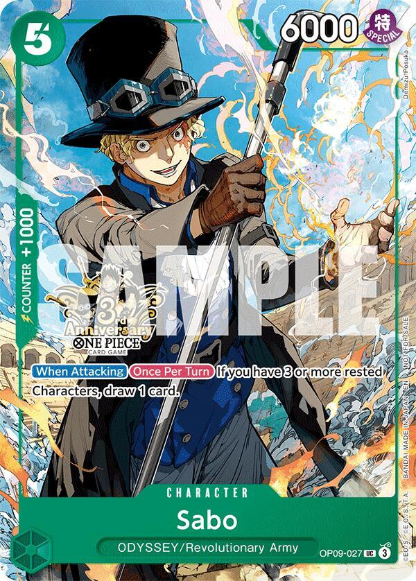 Carrying On His Will: 3rd Anniversary Tournament Cards - OP09-027 - Sabo - UC - 3rd Anniversary Tournament 3 Brothers Pack