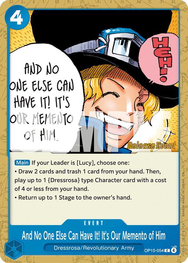 Adventure on Kami's Island Release Event Cards - OP15-054 - And No One Else Can Have It! It's Our Memento of Him - C
