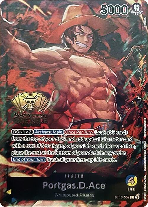 One Piece Promotion Cards - ST13-002 - Portgas.D.Ace (2nd Anniversary Tournament) - L