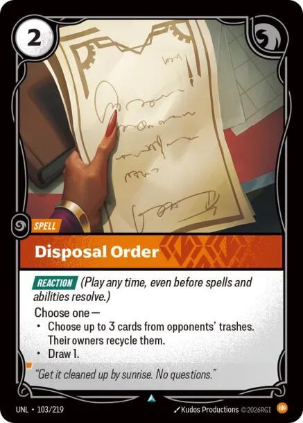 Unleashed - 103/219 - Disposal Order - Uncommon