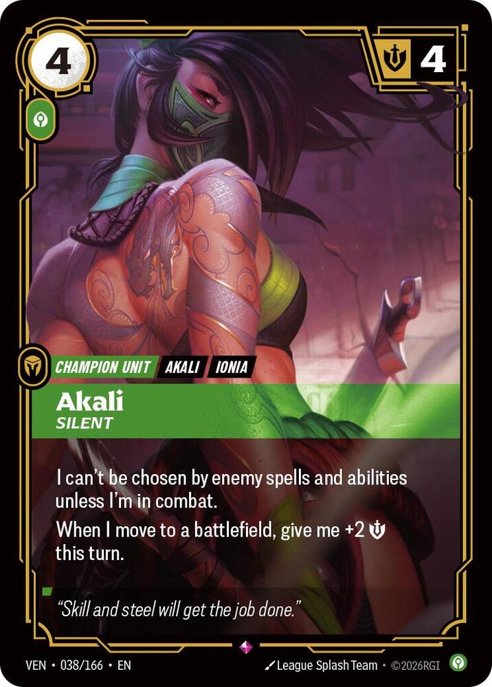 Vendetta - 038/166 - Akali, Silent - Rare - Foil