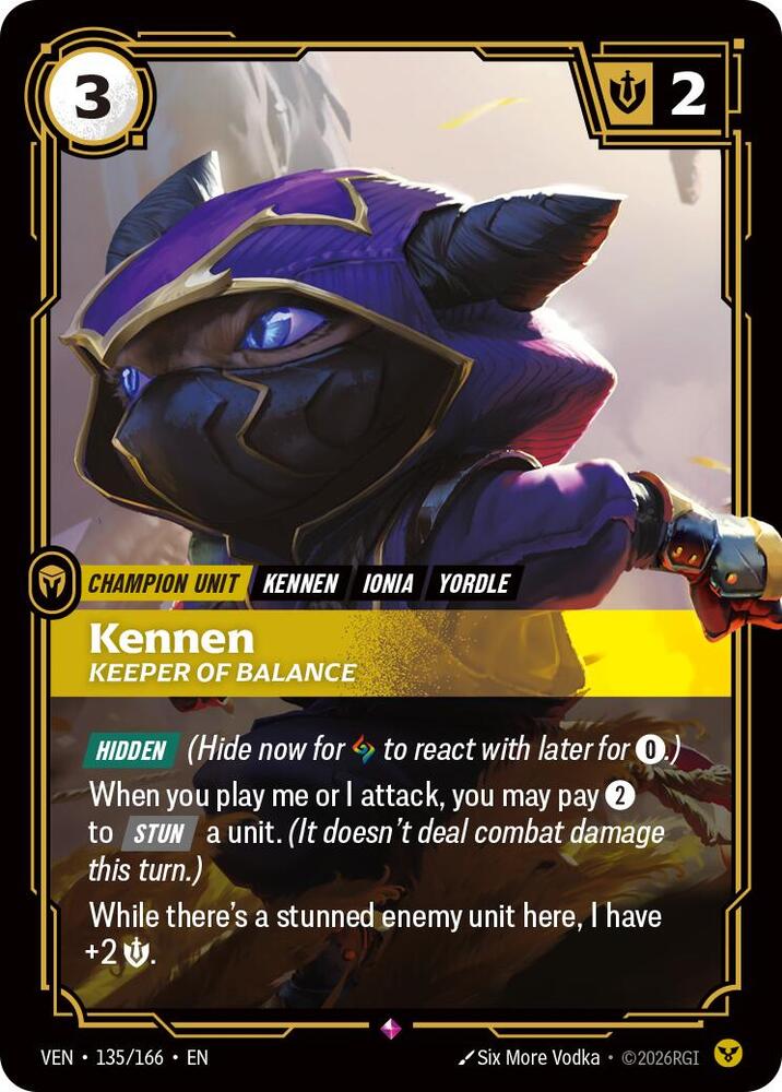 Vendetta - 135/166 - Kennen, Keeper of Balance - Rare - Foil