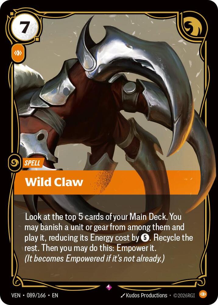 Vendetta - 089/166 - Wild Claw - Rare - Foil