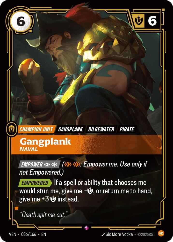 Vendetta - 086/166 - Gangplank, Naval - Rare - Foil
