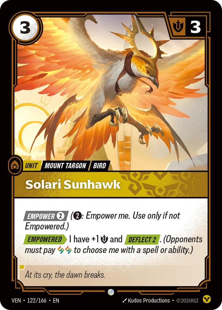 Vendetta - 122/166 - Solari Sunhawk - Common