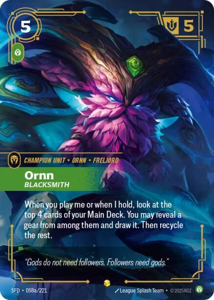 Spiritforged - 058a/221 - Ornn, Blacksmith (Alternate Art) - Showcase - Foil