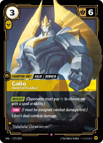 Unleashed - 171/219 - Galio - Indefatigable - Rare - Foil