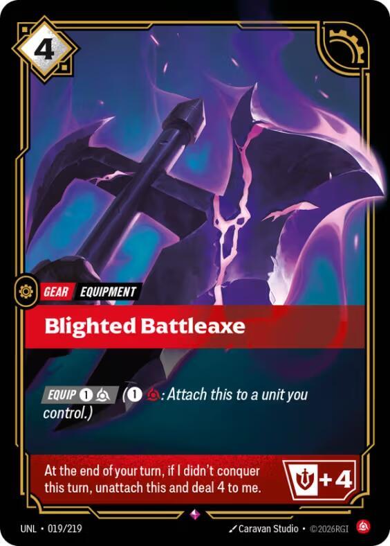 Unleashed - 019/219 - Blighted Battleaxe - Rare - Foil
