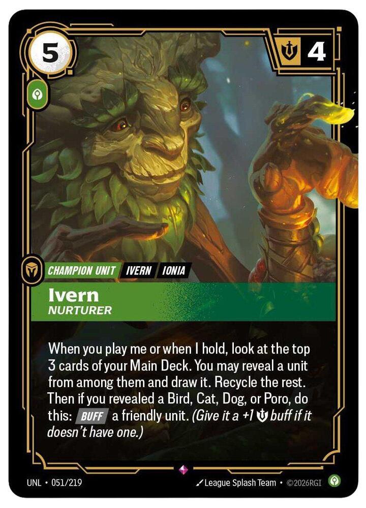 Unleashed - 051/219 - Ivern - Nurturer - Rare - Foil