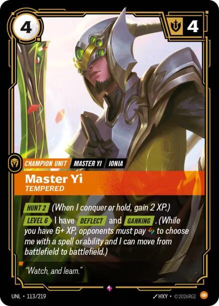 Unleashed - 113/219 - Master Yi - Tempered - Rare - Foil