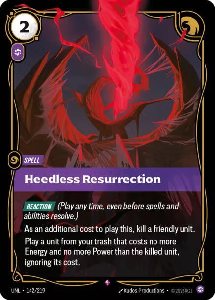Unleashed - 142/219 - Heedless Resurrection - Rare - Foil