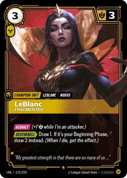 Unleashed - 172/219 - LeBlanc - Fragmented - Rare - Foil