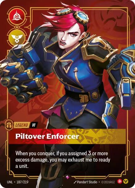 Unleashed - 187/219 - Vi - Piltover Enforcer - Rare - Foil
