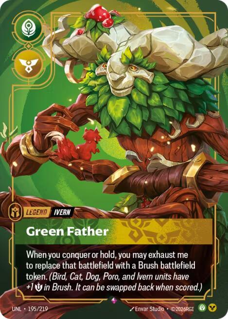 Unleashed - 195/219 - Ivern - Green Father - Rare - Foil