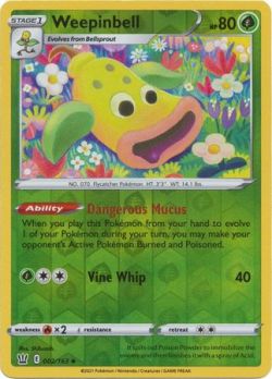 Battle Styles - 002/163 - Weepinbell - Uncommon Reverse Holo