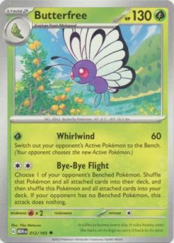 Scarlet & Violet 151 - 012/165 - Butterfree  - Uncommon