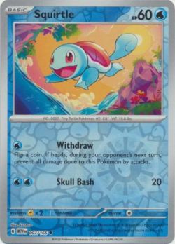 Scarlet & Violet 151 - 007/165 - Squirtle  - Common Reverse Holo