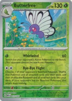 Scarlet & Violet 151 - 012/165 - Butterfree  - Uncommon Reverse Holo