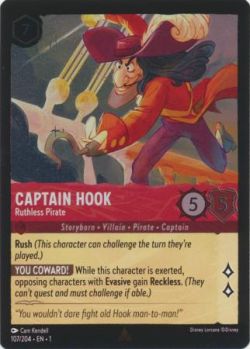 The First Chapter - 107/204 - Captain Hook - Ruthless Pirate - Rare Cold Foil