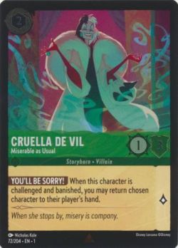 The First Chapter - 072/204 - Cruella de Vil - Miserable as Usual - Rare Cold Foil