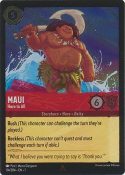 The First Chapter - 114/204 - Maui - Hero to All - Rare Cold Foil