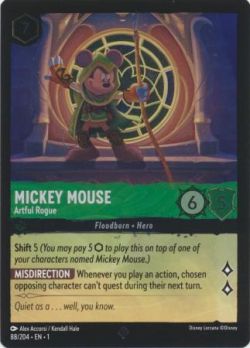 The First Chapter - 088/204 - Mickey Mouse - Artful Rogue - Super Rare Cold Foil