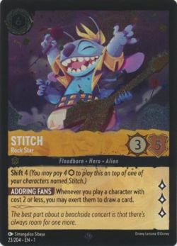 The First Chapter - 023/204 - Stitch - Rock Star - Super Rare Cold Foil
