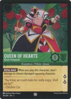 Rise of the Floodborn - 090/204 - Queen of Hearts - Quick-Tempered - Common Cold Foil