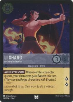 Rise of the Floodborn - 187/204 - Li Shang - Archery Instructor - Uncommon Cold Foil