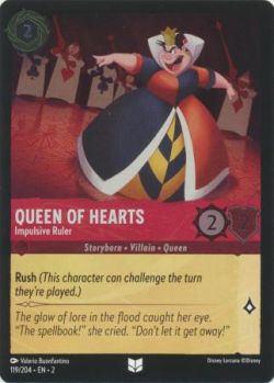 Rise of the Floodborn - 119/204 - Queen of Hearts - Impulsive Ruler - Uncommon Cold Foil
