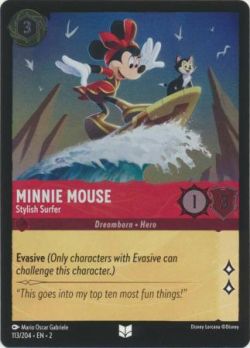 Rise of the Floodborn - 113/204 - Minnie Mouse - Stylish Surfer - Uncommon Cold Foil