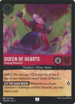 Rise of the Floodborn - 120/204 - Queen of Hearts - Sensing Weakness - Uncommon Cold Foil