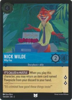 Rise of the Floodborn - 154/204 - Nick Wilde - Wily Fox - Uncommon Cold Foil